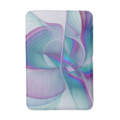 Moderne Abstracte roze blauwe turquoise Fractal Ar Badmat (Voorkant Verticaal)