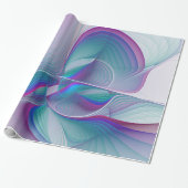 Moderne Abstracte roze blauwe turquoise Fractal Ar Cadeaupapier (Uitgerold)
