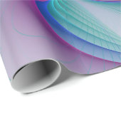 Moderne Abstracte roze blauwe turquoise Fractal Ar Cadeaupapier (Rol Hoek)