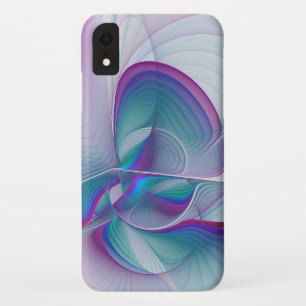 Moderne Abstracte roze blauwe turquoise Fractal Ar Case-Mate iPhone Case
