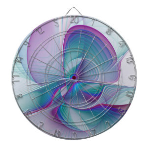 Moderne Abstracte roze blauwe turquoise Fractal Ar Dartbord