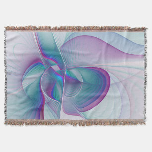 Moderne Abstracte roze blauwe turquoise Fractal Ar Deken