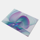 Moderne Abstracte roze blauwe turquoise Fractal Ar Deurmat (Schuin)