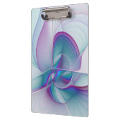 Moderne Abstracte roze blauwe turquoise Fractal Ar Klembord (Links)