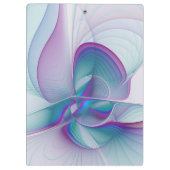 Moderne Abstracte roze blauwe turquoise Fractal Ar Klembord (Achterkant)