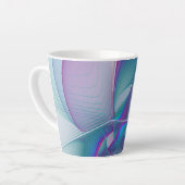 Moderne Abstracte roze blauwe turquoise Fractal Ar Latte Mok (Linkerhoek)