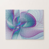 Moderne Abstracte roze blauwe turquoise Fractal Ar Legpuzzel (Horizontaal)