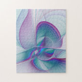 Moderne Abstracte roze blauwe turquoise Fractal Ar Legpuzzel (Verticaal)