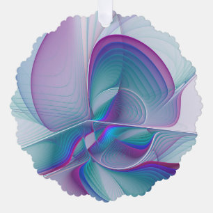 Moderne Abstracte roze blauwe turquoise Fractal Ar Ornament Kaart