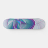 Moderne Abstracte roze blauwe turquoise Fractal Ar Persoonlijk Skateboard (Horizontaal)