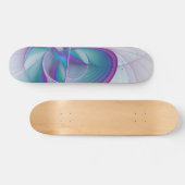 Moderne Abstracte roze blauwe turquoise Fractal Ar Persoonlijk Skateboard (Horizontaal)