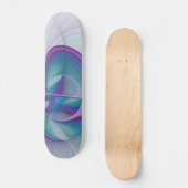 Moderne Abstracte roze blauwe turquoise Fractal Ar Persoonlijk Skateboard (Voorkant)