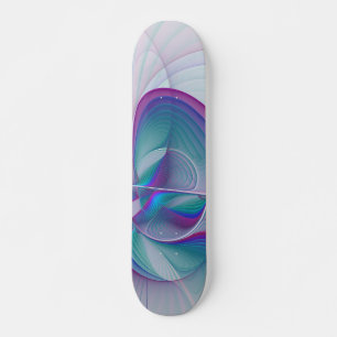 Moderne Abstracte roze blauwe turquoise Fractal Ar Persoonlijk Skateboard