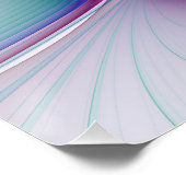 Moderne Abstracte roze blauwe turquoise Fractal Ar Poster (Hoek)