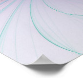 Moderne Abstracte roze blauwe turquoise Fractal Ar Poster (Hoek)