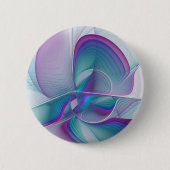 Moderne Abstracte roze blauwe turquoise Fractal Ar Ronde Button 5,7 Cm (Voorkant)