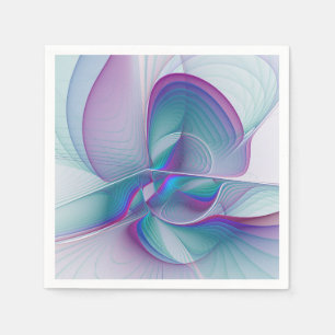 Moderne Abstracte roze blauwe turquoise Fractal Ar Servet