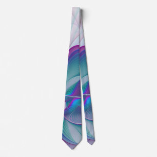 Moderne Abstracte roze blauwe turquoise Fractal Ar Stropdas