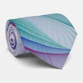 Moderne Abstracte roze blauwe turquoise Fractal Ar Stropdas (Opgerold)