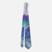Moderne Abstracte roze blauwe turquoise Fractal Ar Stropdas (Achterkant)