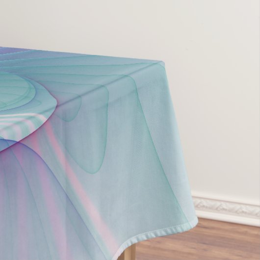 Moderne Abstracte roze blauwe turquoise Fractal Ar Tafelkleed (Voorbeeld)