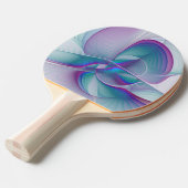 Moderne Abstracte roze blauwe turquoise Fractal Ar Tafeltennisbatje (Voorkant Gekanteld)