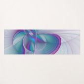Moderne Abstracte roze blauwe turquoise Fractal Ar Yogamat (Voorkant (horizontaal))