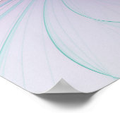 Moderne Abstracte Roze Blauwe Turquoise Fractale K Poster (Hoek)