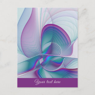 Moderne Abstracte roze blauwe turquoise Fractale t Briefkaart