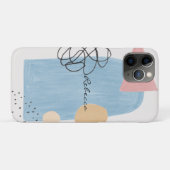 Moderne Abstracte Roze Blauwe Vormen Monogram Case-Mate iPhone Case (Achterkant (horizontaal))