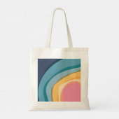 Moderne Abstracte roze blauwe Waterverf Tote Bag (Achterkant)