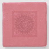 Moderne Abstracte Roze Bloem Chic Stenen Onderzetter (Voorkant)