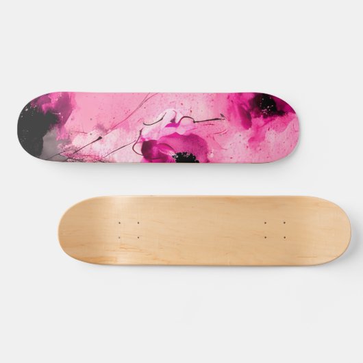 Moderne Abstracte roze bloemenkool Persoonlijk Skateboard (Horizontaal)