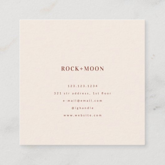 Moderne Abstracte, roze, blush organische vormen Vierkante Visitekaartje (Achterkant)