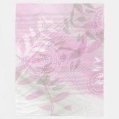 Moderne Abstracte Roze Botanische Blad Fleece Deken (Voorkant)