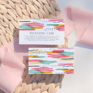 Moderne Abstracte roze en blauwe Waterverf Baby sh Informatiekaartje