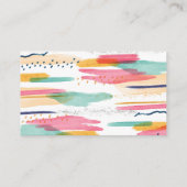 Moderne Abstracte roze en blauwe Waterverf Baby sh Informatiekaartje (Achterkant)