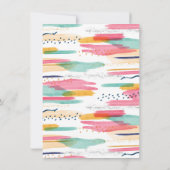 Moderne Abstracte roze en blauwe Waterverf Baby sh Kaart (Achterkant)