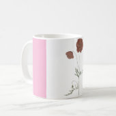 Moderne Abstracte Roze en Witte Persoonlijke Koffi Koffiemok (Voorkant links)