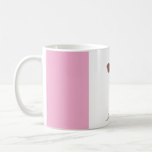 Moderne Abstracte Roze en Witte Persoonlijke Koffi Koffiemok (Links)