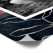Moderne Abstracte Roze en Zwarte Botanische Foto Poster (Hoek)