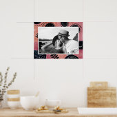 Moderne Abstracte Roze en Zwarte Botanische Foto Poster (Keuken)