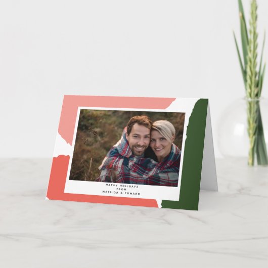 moderne abstracte roze feestdag kaart (Voorkant)