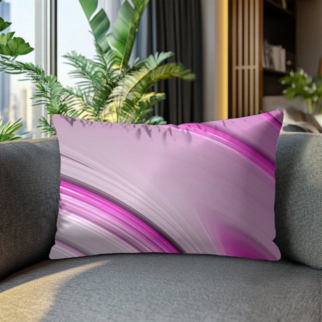 Moderne Abstracte Roze Fractal Accent Kussen (Creator heeft geüpload)