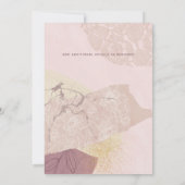 Moderne Abstracte, roze, gouden bruiloft (Achterkant)