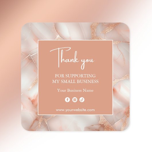 Moderne Abstracte Roze Gouden Zakelijke Sticker