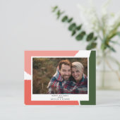 Moderne abstracte roze groene vakantie briefkaart (Staand voorkant)