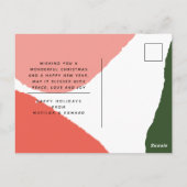 Moderne abstracte roze groene vakantie briefkaart (Achterkant)