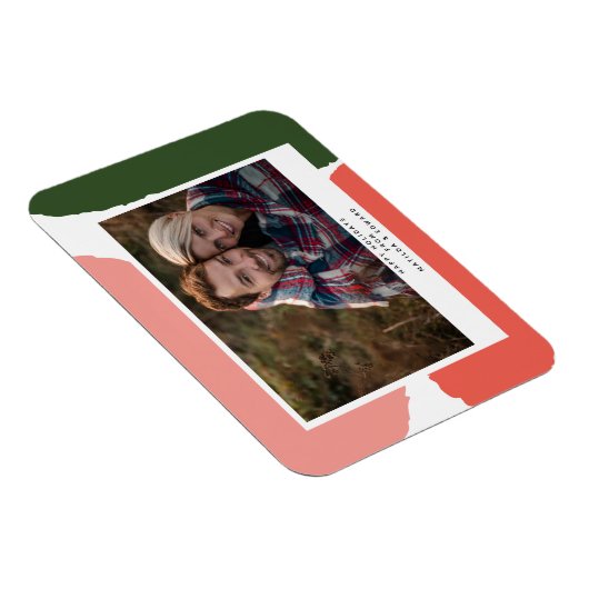 Moderne abstracte roze groene vakantie magneet (Rechterzijde)