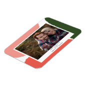 Moderne abstracte roze groene vakantie magneet (Linkerzijde)